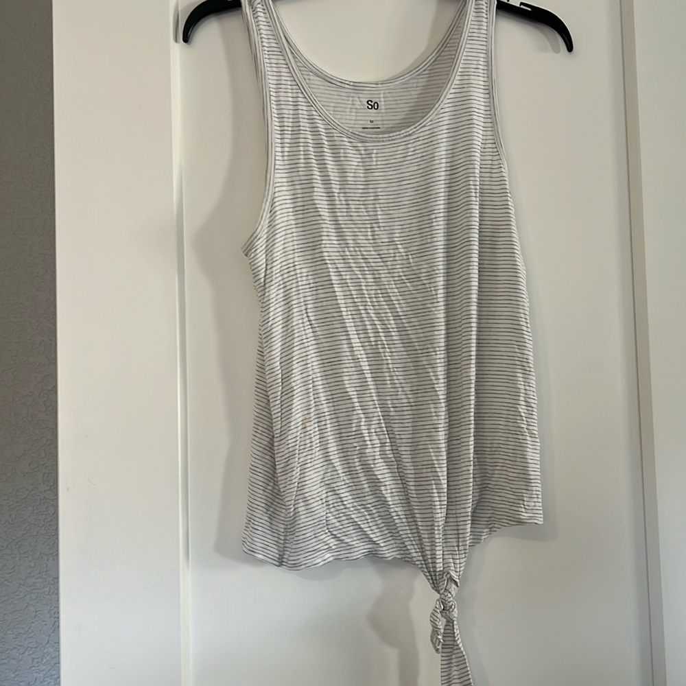 Tank with tie detail